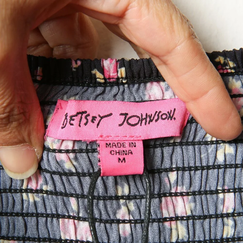 BETSEY JOHNSON Rosy Dots Floral Dress Flirty Feminine Size Medium NWT